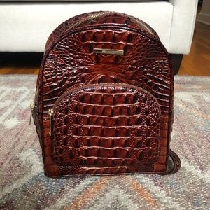 Brahmin Crocodile-Embossed Backpack Purse